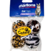 Cat Rattle Disign Ball 4 Pack 4cm
