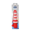 Rogz Lighthouse is a throw and fetch dog toy designed for water play. The attached chord makes is easy to throw, while its buoyant material and red and white stripes give it highly visibility in water. Soft in mouth and gentle on teeth, floats upright in water  24cm