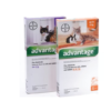 Advantage Flea and Lice treatment for Cats, Kittens, and Rabbits (apply to the skin) A monthly spot on treatment for the control of fleas and bitting lice. Pests are killed within 24 hours of application and will continue to protect from cats re-infestation for up to 4 weeks and rabbits for up to 1 week. per one