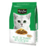 Kit Cat Fillet ‘o’ Flakes topped with dried fish flakes, dry cat food