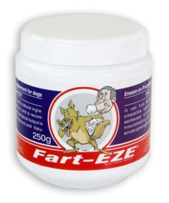Fart-EZE Is a Palatable powder formula and is recommended for use in dogs whose faeces output is characterised by offensive odours and fluctuance 250g