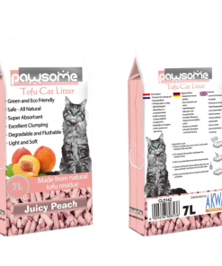 PAWSOME TOFU CAT LITTER  7L • Green and Eco Friendly • Safe – All Natural • Super Absorbant • Excellent Clumping, Degradable and Flushable, Light and Soft