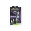 The FURminator Undercoat deShedding Tool for cats with short hair reduces loose hair from shedding up to 90%. It also helps to reduce hairballs. A button to releases hair with ease