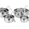 Parrot stainless steel food or water bowls with hook holder
